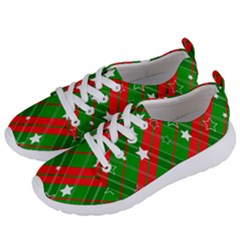 Background-green Red Star Women s Lightweight Sports Shoes by nateshop