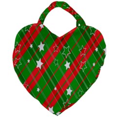 Background-green Red Star Giant Heart Shaped Tote by nateshop