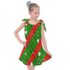 Background-green Red Star Kids  Tie Up Tunic Dress by nateshop