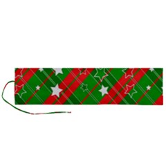 Background-green Red Star Roll Up Canvas Pencil Holder (l) by nateshop