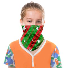 Background-green Red Star Face Covering Bandana (kids) by nateshop