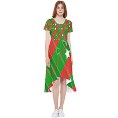 Background-green Red Star High Low Boho Dress by nateshop