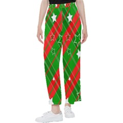 Background-green Red Star Women s Pants  by nateshop