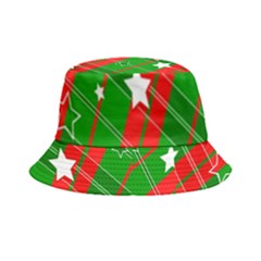 Background-green Red Star Bucket Hat by nateshop