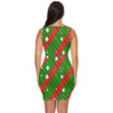 Background-green Red Star Draped Bodycon Dress View4