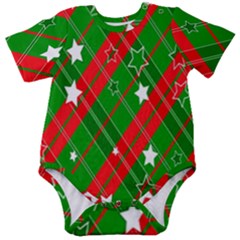 Background-green Red Star Baby Short Sleeve Onesie Bodysuit by nateshop