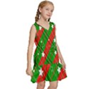 Background-green Red Star Kids  Sleeveless Tiered Mini Dress View3