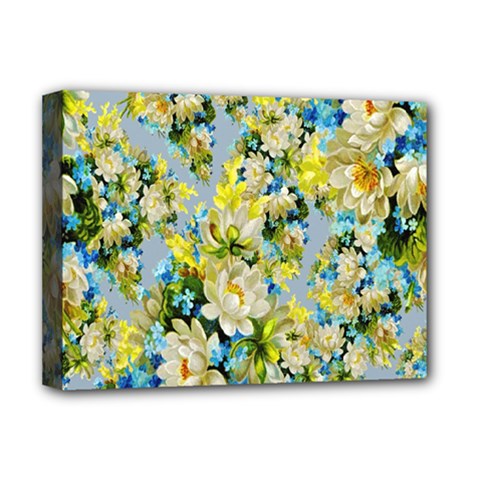 Background-flower White Deluxe Canvas 16  X 12  (stretched)  by nateshop