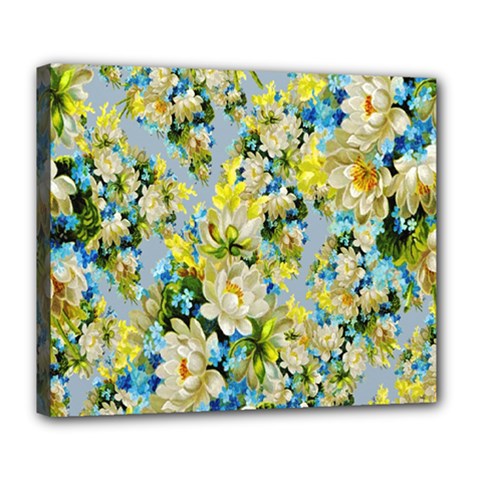 Background-flower White Deluxe Canvas 24  X 20  (stretched) by nateshop