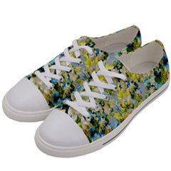 Background-flower White Women s Low Top Canvas Sneakers by nateshop