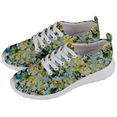 Background-flower White Men s Lightweight Sports Shoes