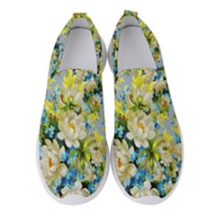 Background-flower White Women s Slip On Sneakers by nateshop