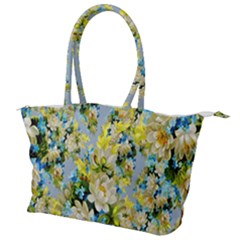 Background-flower White Canvas Shoulder Bag by nateshop