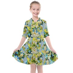 Background-flower White Kids  All Frills Chiffon Dress by nateshop