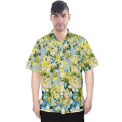 Background-flower White Men s Hawaii Shirt