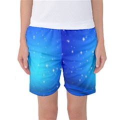 Background-blue Star Women s Basketball Shorts by nateshop