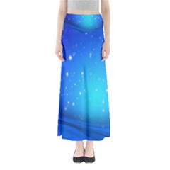 Background-blue Star Full Length Maxi Skirt by nateshop