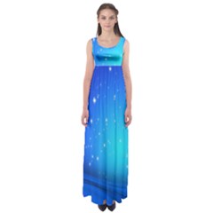 Background-blue Star Empire Waist Maxi Dress by nateshop