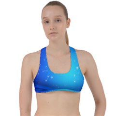 Background-blue Star Criss Cross Racerback Sports Bra by nateshop