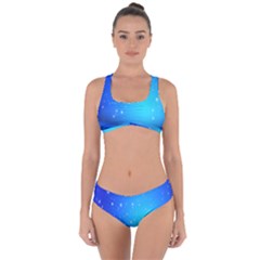 Background-blue Star Criss Cross Bikini Set by nateshop