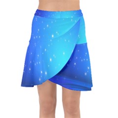 Background-blue Star Wrap Front Skirt by nateshop