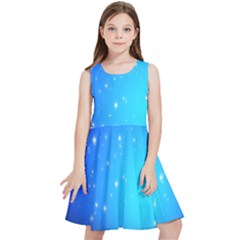 Background-blue Star Kids  Skater Dress by nateshop