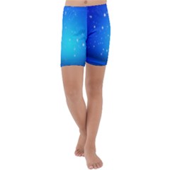 Background-blue Star Kids  Lightweight Velour Capri Yoga Leggings by nateshop