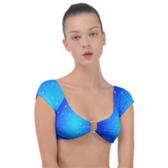 Background-blue Star Cap Sleeve Ring Bikini Top by nateshop