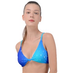 Background-blue Star Knot Up Bikini Top by nateshop