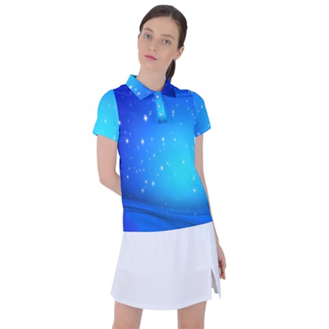 Background-blue Star Women s Polo Tee by nateshop