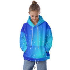 Background-blue Star Kids  Oversized Hoodie by nateshop