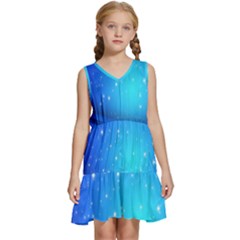 Background-blue Star Kids  Sleeveless Tiered Mini Dress by nateshop