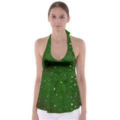 Background-star -green Babydoll Tankini Top by nateshop