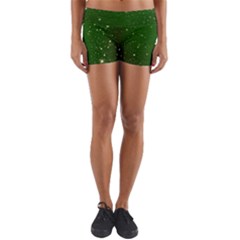 Background-star -green Yoga Shorts by nateshop