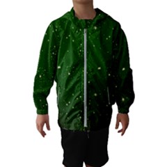 Background-star -green Kids  Hooded Windbreaker