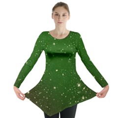 Background-star -green Long Sleeve Tunic  by nateshop