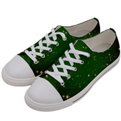 Background-star -green Women s Low Top Canvas Sneakers by nateshop