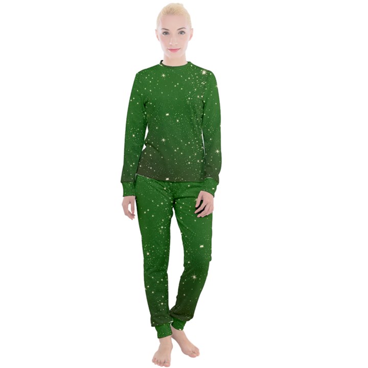 Background-star -green Women s Lounge Set