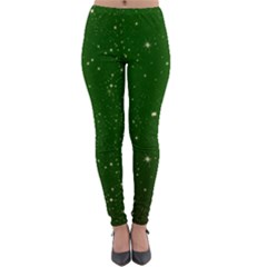 Background-star -green Lightweight Velour Leggings by nateshop