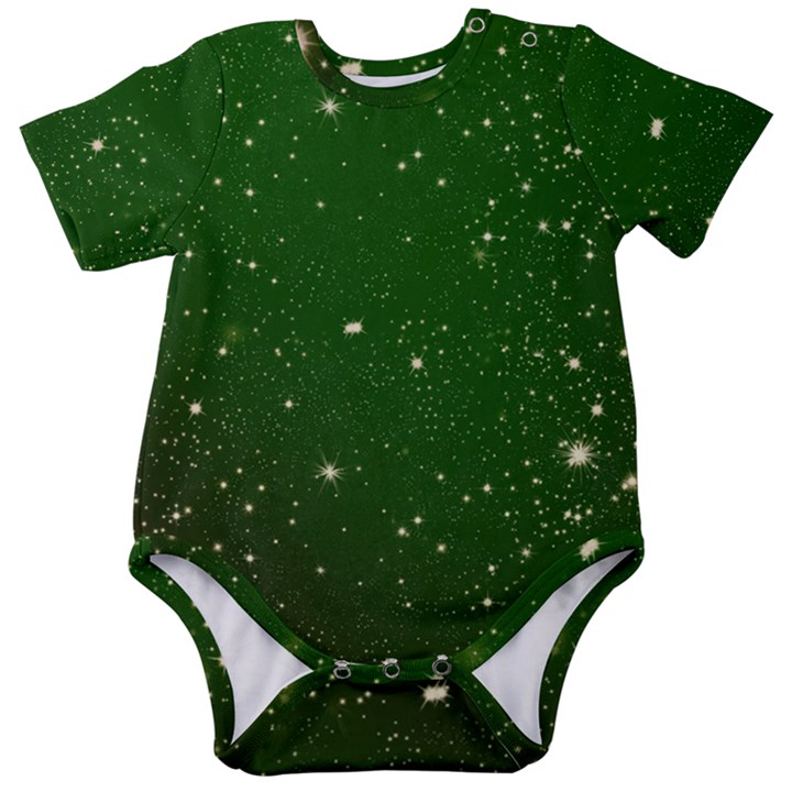 Background-star -green Baby Short Sleeve Onesie Bodysuit