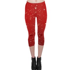 Background-star-red Capri Leggings  by nateshop