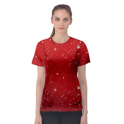 Background-star-red Women s Sport Mesh Tee by nateshop