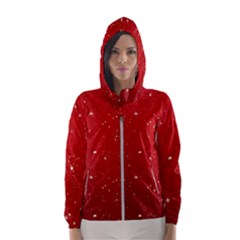 Background-star-red Women s Hooded Windbreaker by nateshop