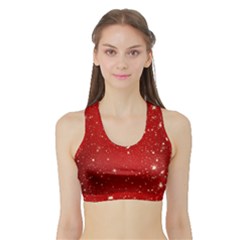 Background-star-red Sports Bra With Border by nateshop