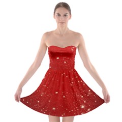 Background-star-red Strapless Bra Top Dress by nateshop