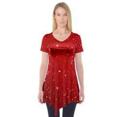 Background-star-red Short Sleeve Tunic 