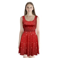 Background-star-red Split Back Mini Dress  by nateshop