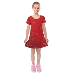 Background-star-red Kids  Short Sleeve Velvet Dress by nateshop