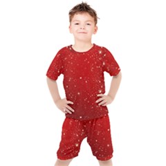 Background-star-red Kids  Tee And Shorts Set by nateshop