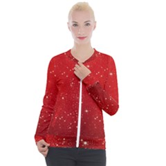 Background-star-red Casual Zip Up Jacket by nateshop